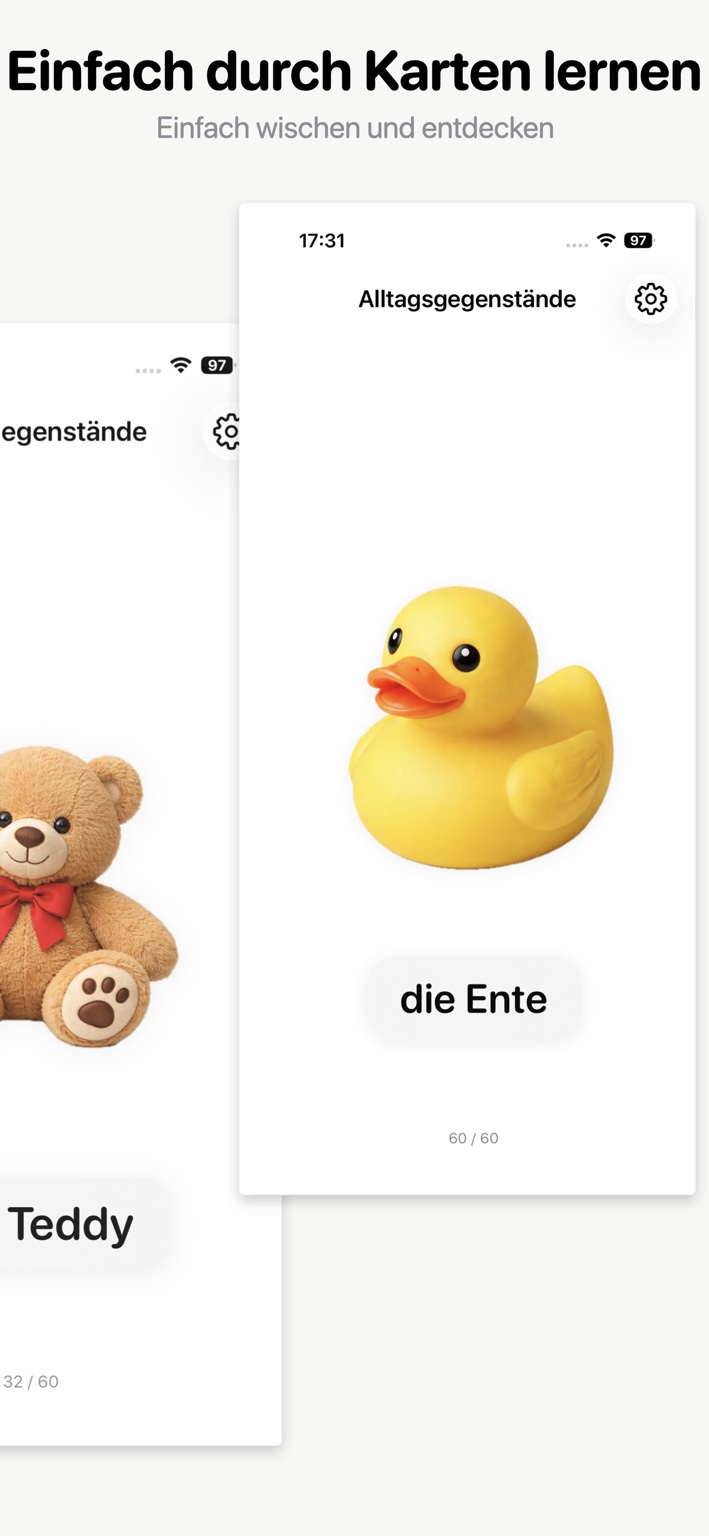 BabbleBuddy Screenshot Karten lernen